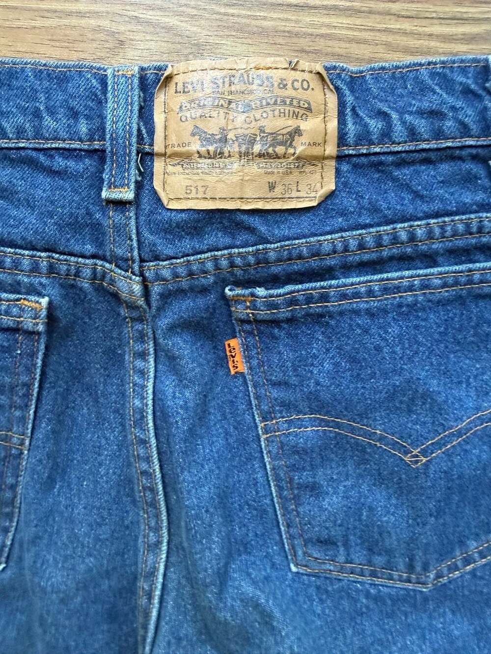 Vintage Levi's 517 Orange Tab Bootcut Jeans Made in USA